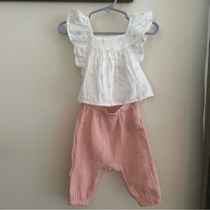 Baby Gap Ruffle Top and Pink Pant Set